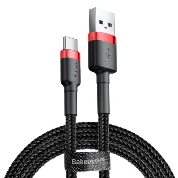Cablu de Date USB la Type-C 3A, 480Mbps, 1m Baseus Cafule (CATKLF-B91) Red / Black