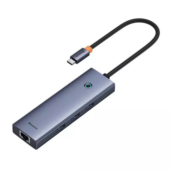 Hub Type-C to 3 x USB 3.0, RJ45 Baseus UltraJoy Series (B0005280A813-00) Space Grey - imagine 4