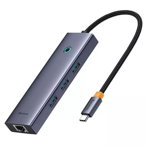 Hub Type-C to 3 x USB 3.0, RJ45 Baseus UltraJoy Series (B0005280A813-00) Space Grey - imagine 2