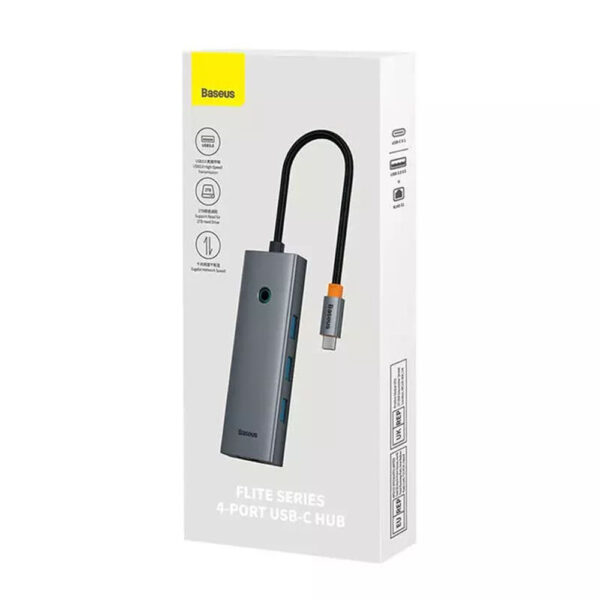 Hub Type-C to 3 x USB 3.0, RJ45 Baseus UltraJoy Series (B0005280A813-00) Space Grey - imagine 7