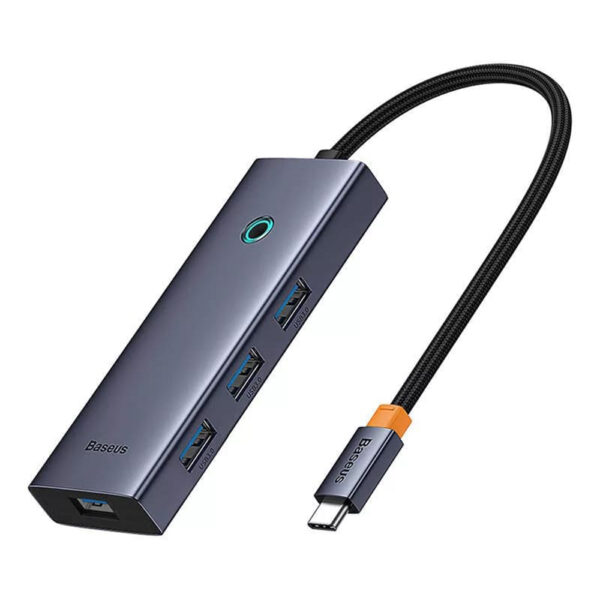 Hub Type-C la HDMI, 4xUSB, Type-C, 4K@60Hz Baseus UltraJoy (B00052807813-01) Space Grey - imagine 3