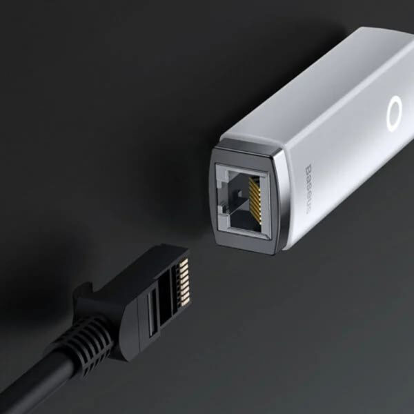 Adaptor USB la RJ45 Lan Port, 100Mbps Baseus Lite Series (WKQX000002) White - imagine 4
