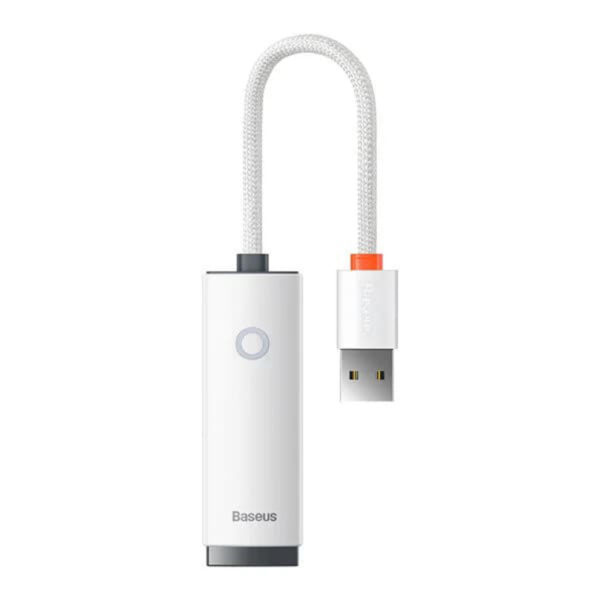 Adaptor USB la RJ45 Lan Port, 100Mbps Baseus Lite Series (WKQX000002) White