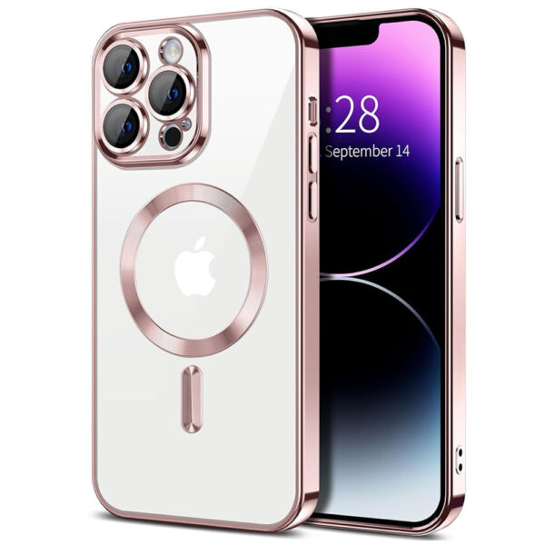 Husa pentru iPhone 14 Pro Max Techsuit Luxury Crystal MagSafe Pink