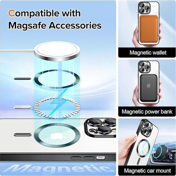 Husa pentru iPhone 14 Pro Max Techsuit Luxury Crystal MagSafe Black - imagine 5