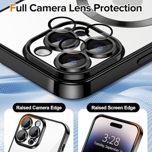 Husa pentru iPhone 14 Pro Max Techsuit Luxury Crystal MagSafe Black - imagine 4