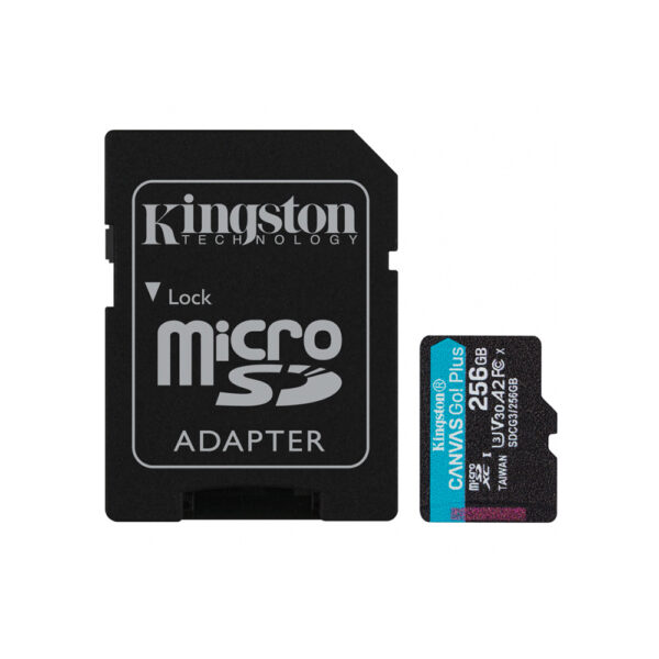 Card de Memorie cu Adaptor, 256GB Kingston Canvas Go Plus (SDCG3/256GB) Black