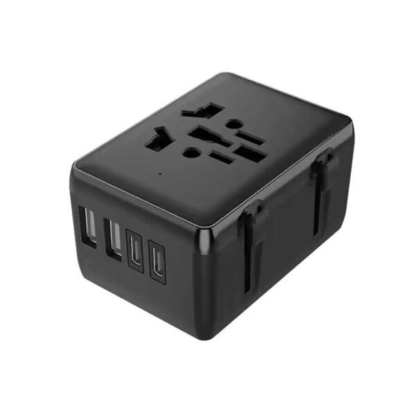 Adaptor pentru Priza PD20W, 2 x USB, 2 x Type-C, EU, UK, AUS, US Techsuit (HHT203A) Black